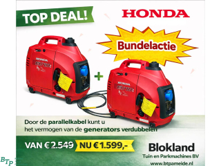 Honda Eu10i Bundelactie 2x generator met parallelk